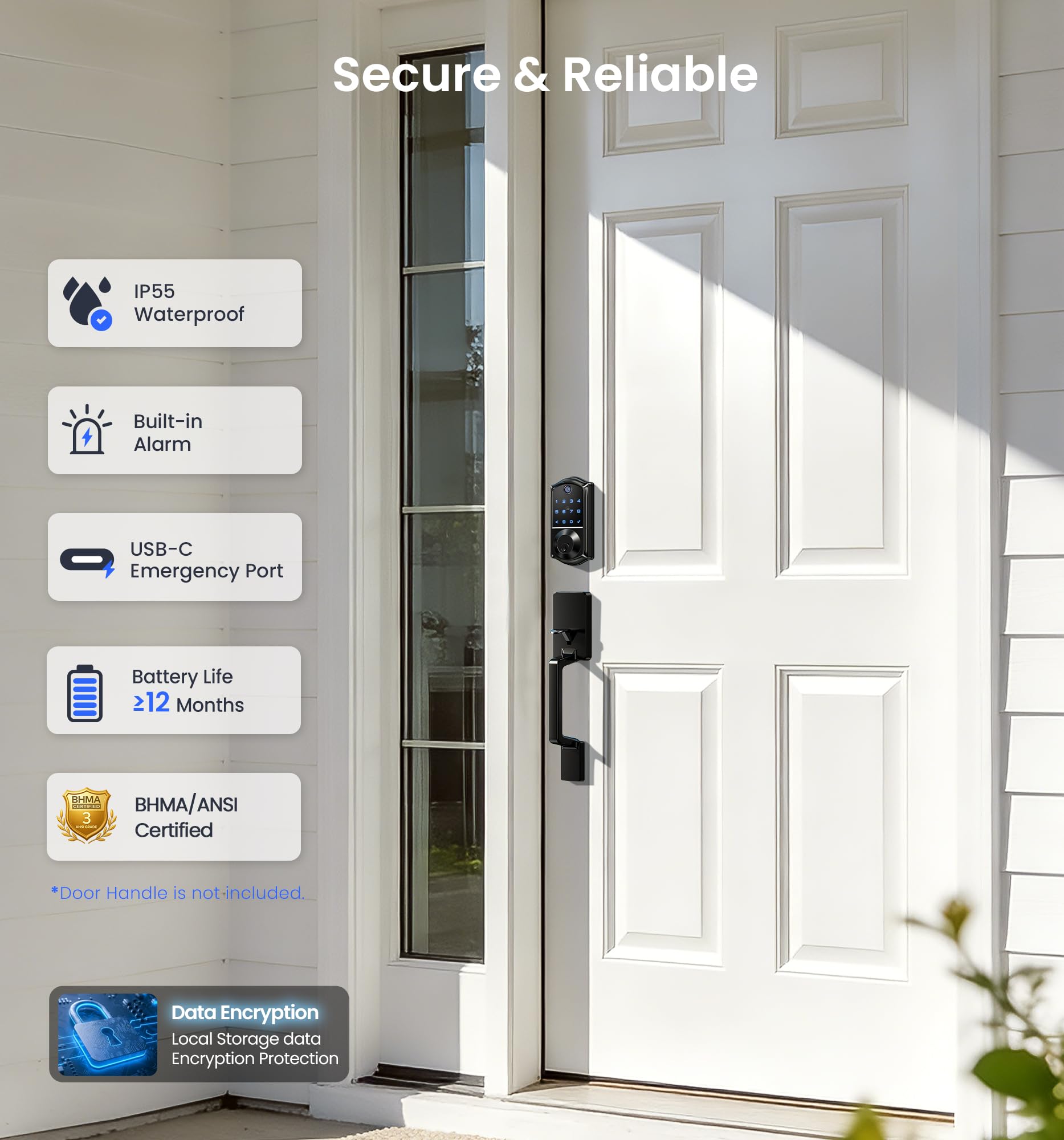 Veise VE017 8-in-1 unlock methods provide versatile entry options.