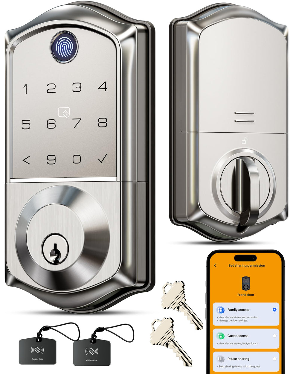 Veise VE017 fingerprint sensor unlocks quickly for seamless access.