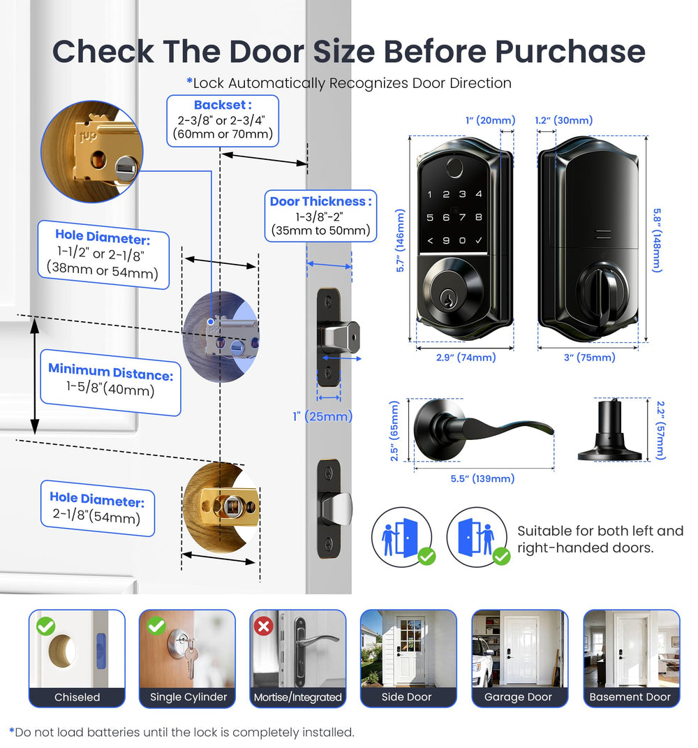 Veise VE017-L DIY installation for standard US doors.