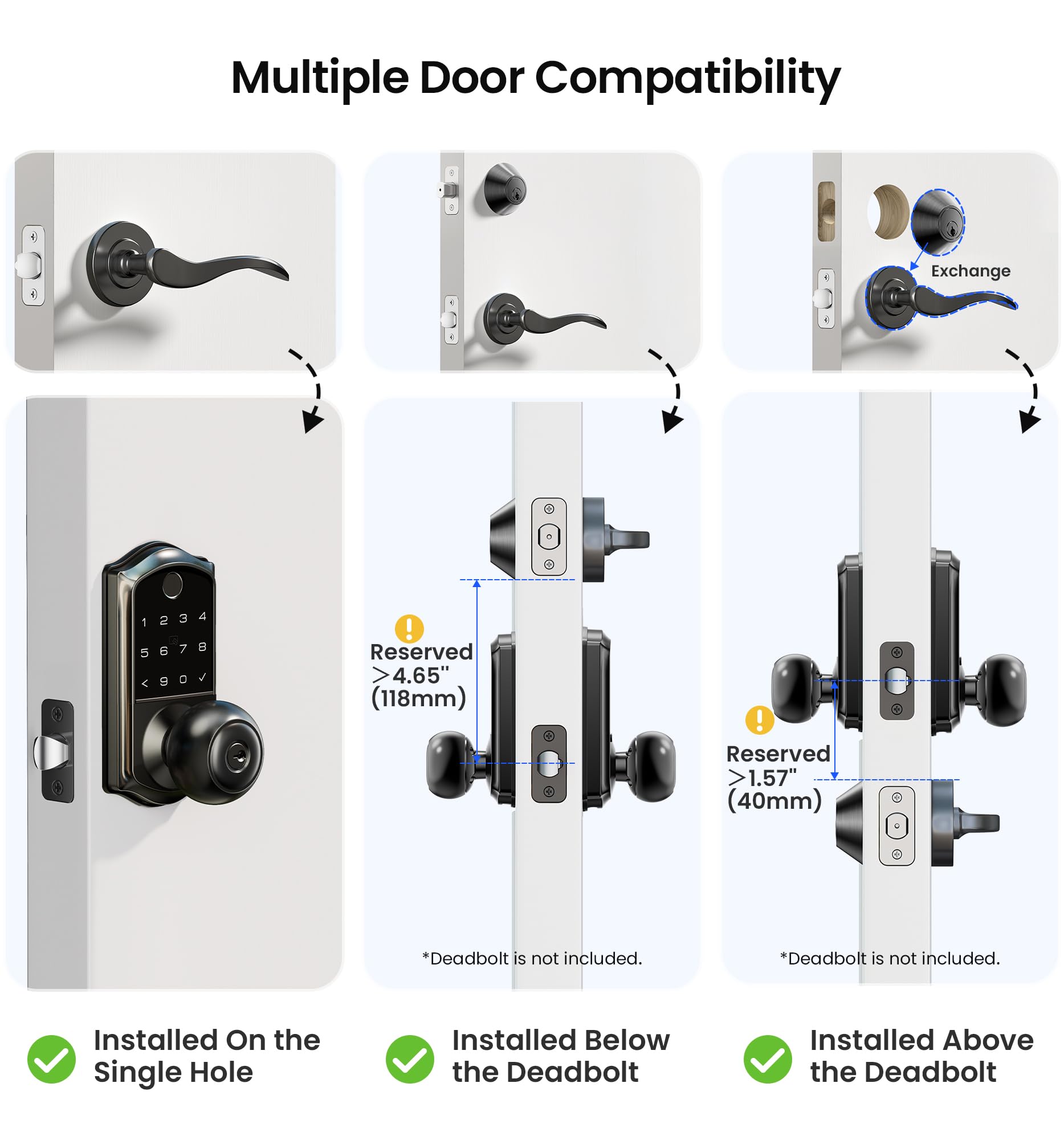Veise VE018 easy installation helps secure entry in minutes