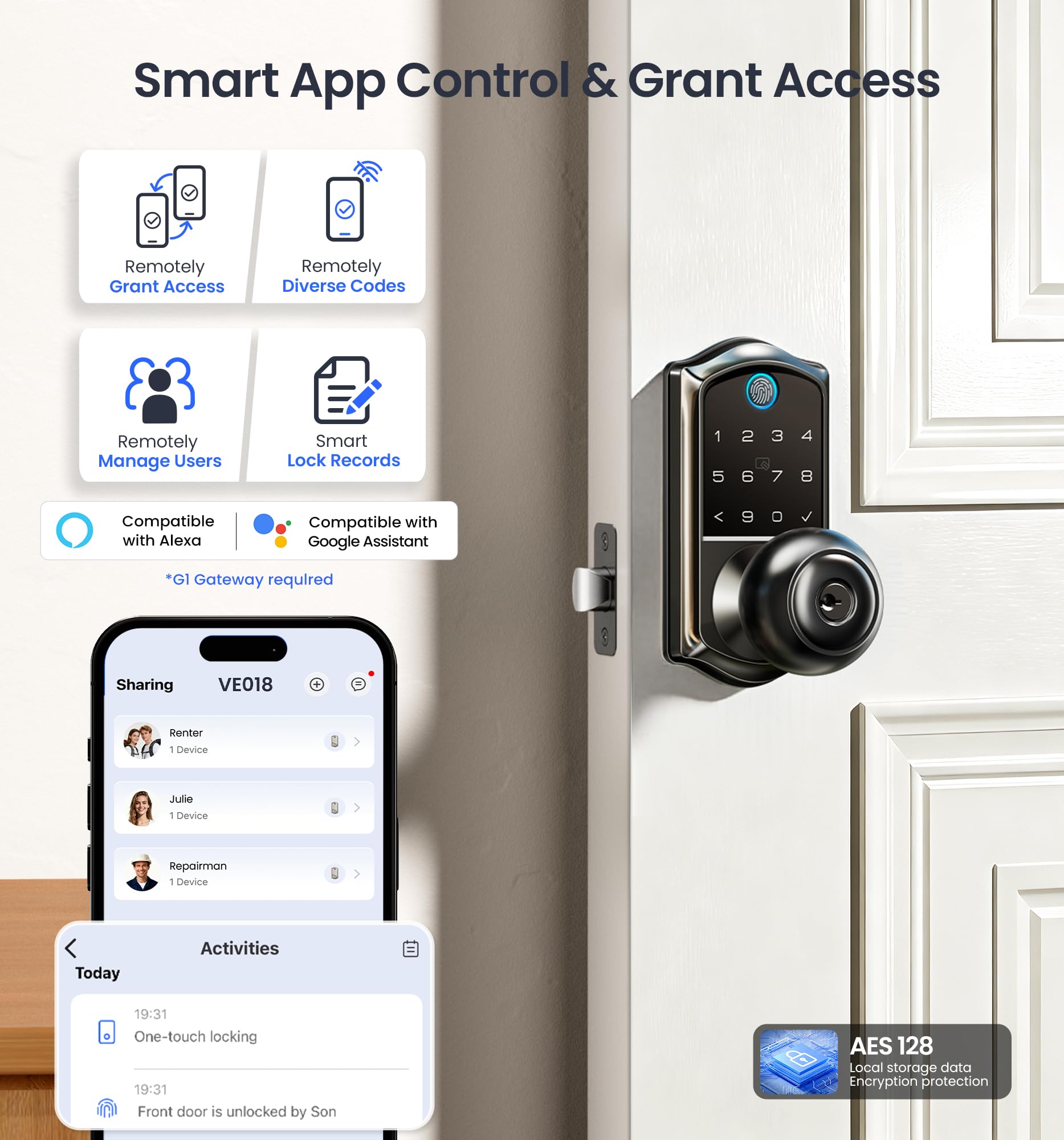 Veise VE018 keypad entry provides quick keyless access in busy households