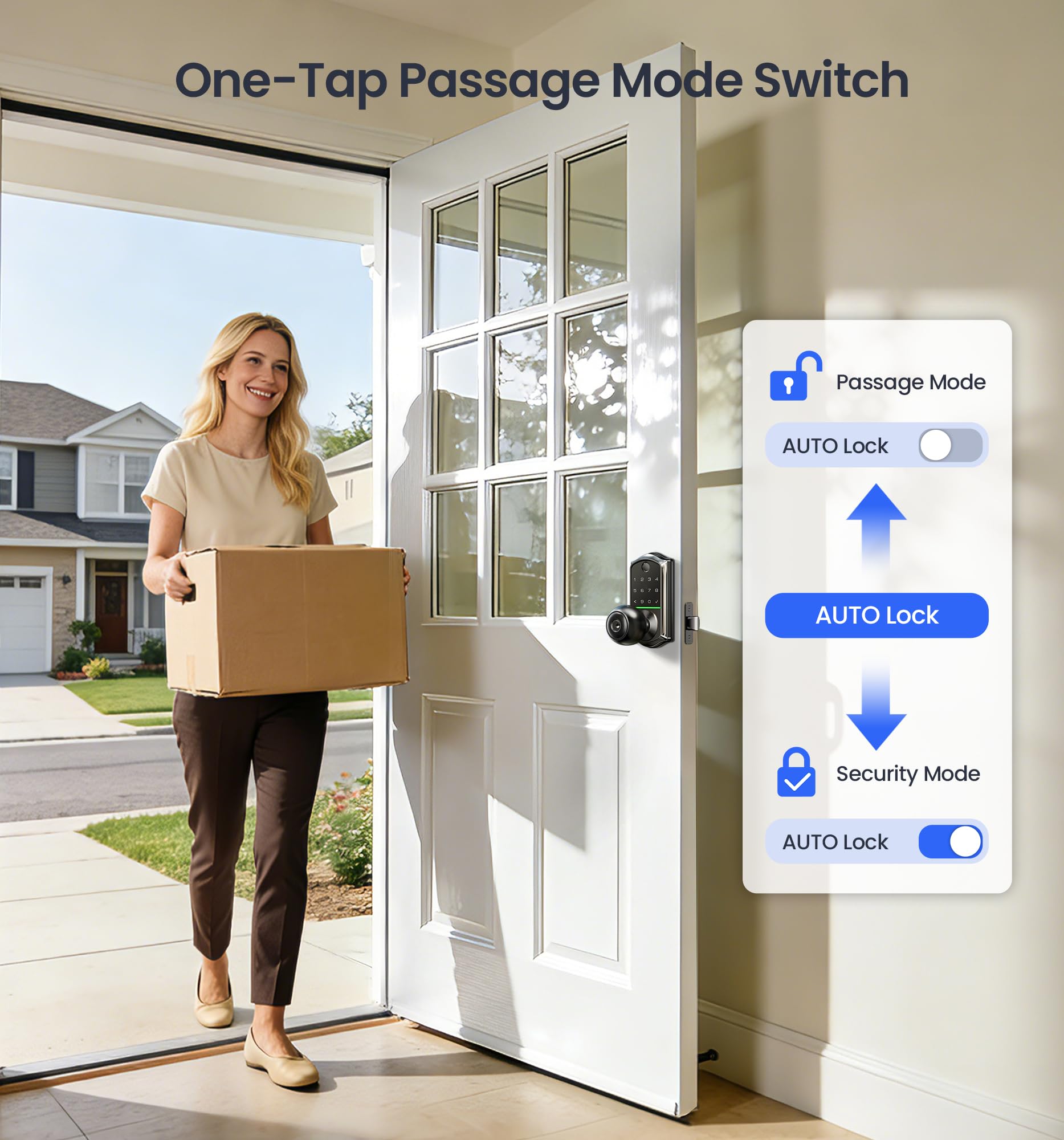 Veise VE018 long battery life powers your door lock for months