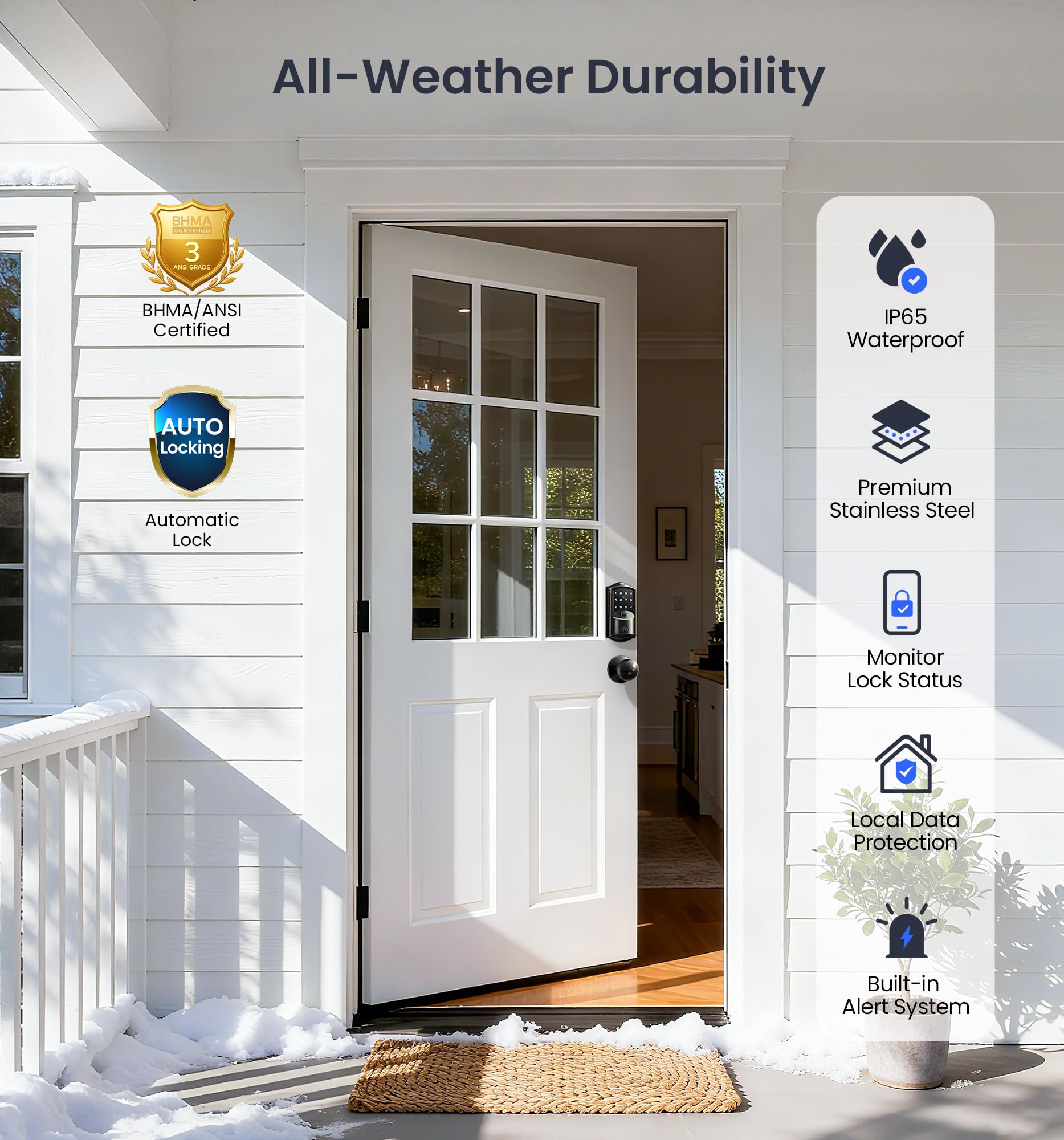 Veise VE027-K voice control with Alexa and Google for hands-free locking