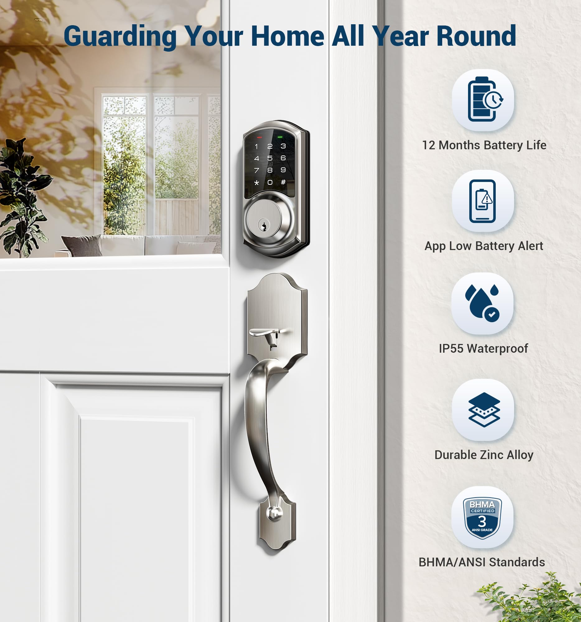 Veise VE06-H easy installation on standard doors with adjustable fit