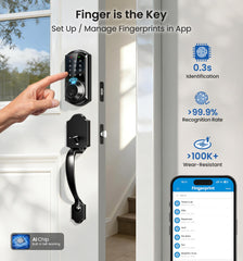 Veise VE07-H fingerprint unlock in about 0.3 seconds for convenient hands-free entry