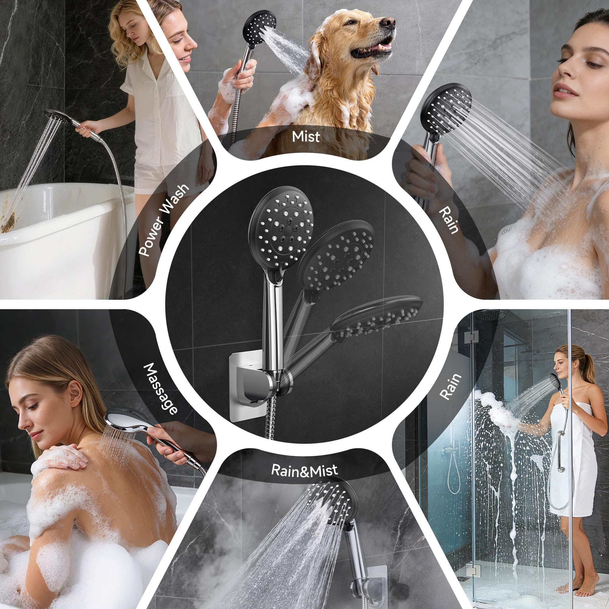 Veken 15-inch extension arm extends reach for taller bathrooms.