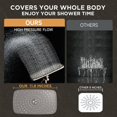Veken detachable dual shower setup for switching between overhead and handheld use