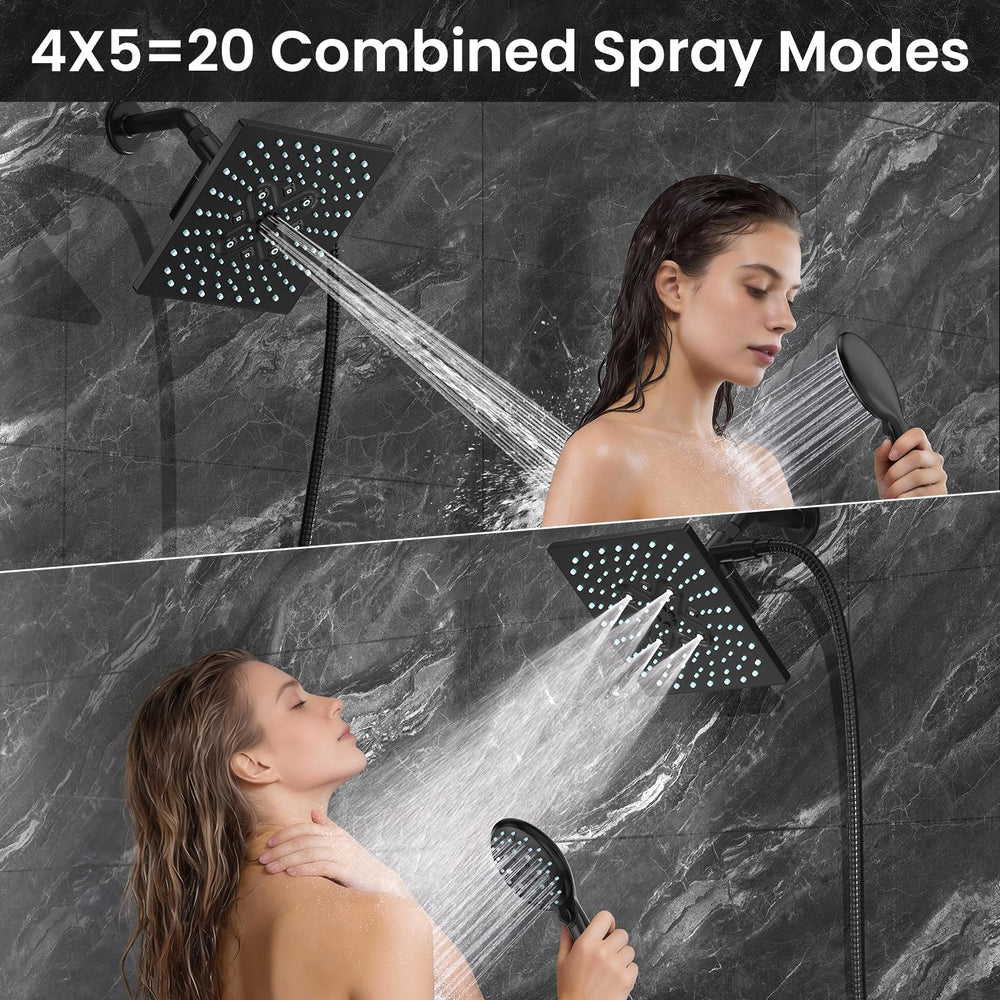 Veken dual shower head combo enables spa-like versatility.