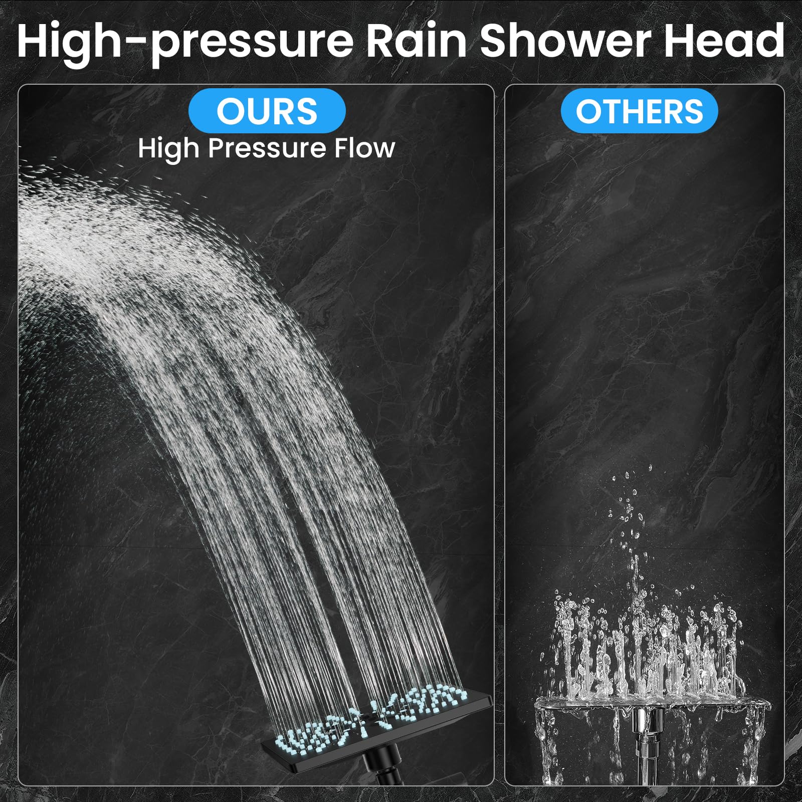 Veken quick-install connection fits standard shower arms with no tools.