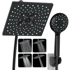 Veken high-pressure rain shower head delivers steady full-body coverage.