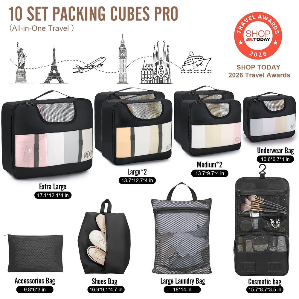 Veken packing cubes with sturdy zippers ensure smooth packing.