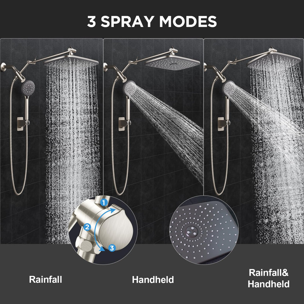 Veken rain and massage modes on the handheld unit for targeted cleansing