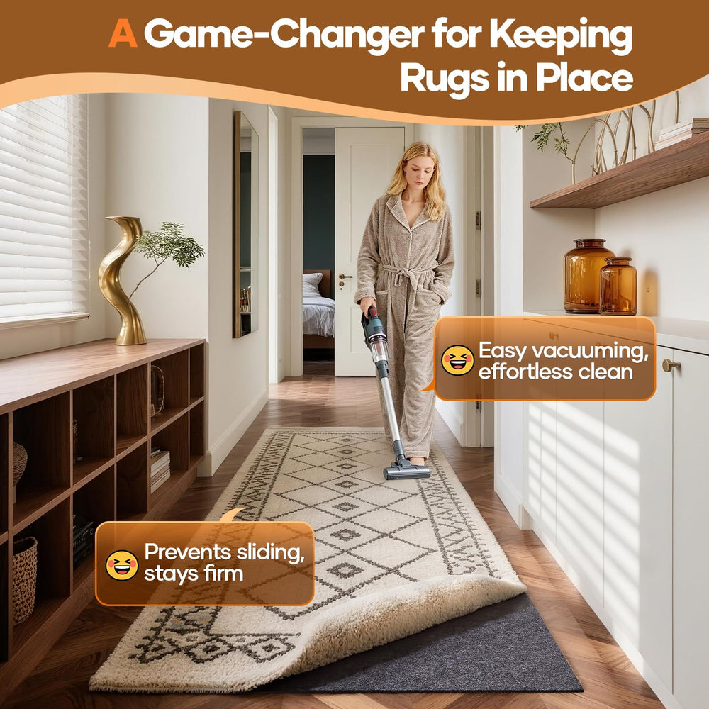 Veken cushioning rug pad adds soft underfoot comfort