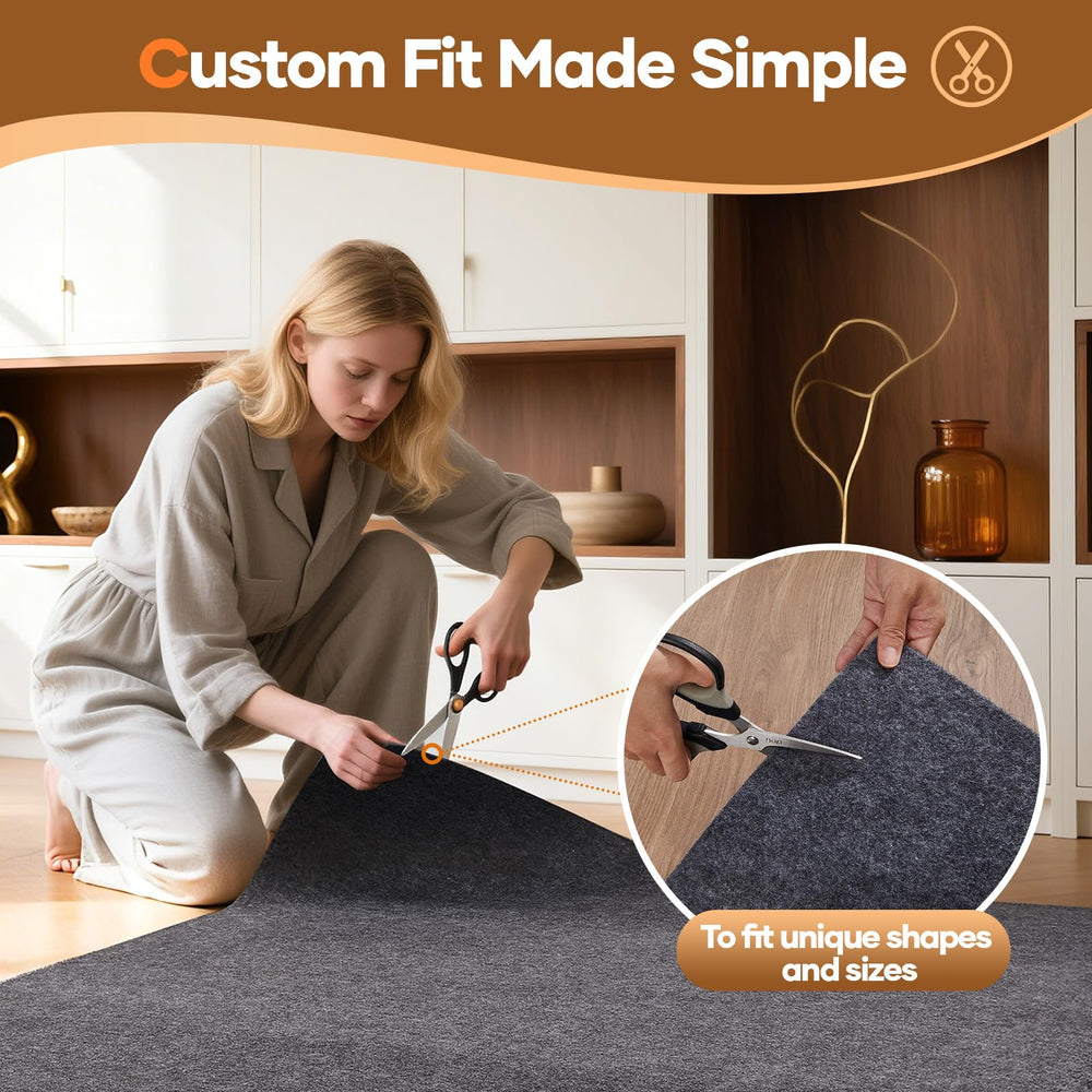 Veken thick felt blend offers durable cushioning under area rugs