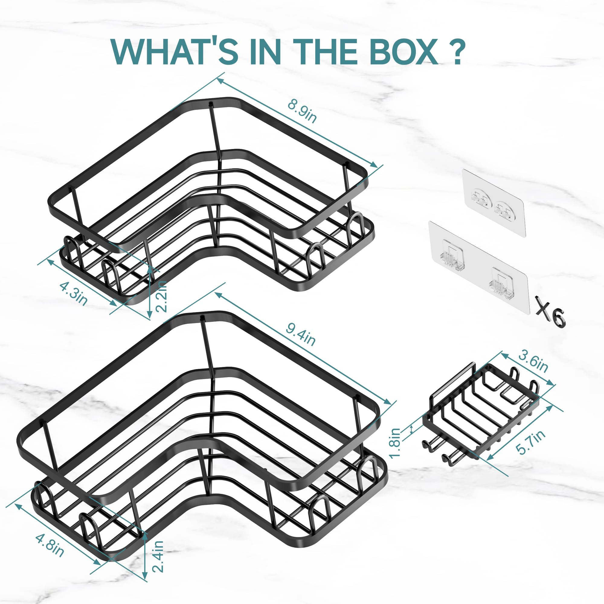 Veken all-in-one bathroom organizer for kitchen and dorm spaces.