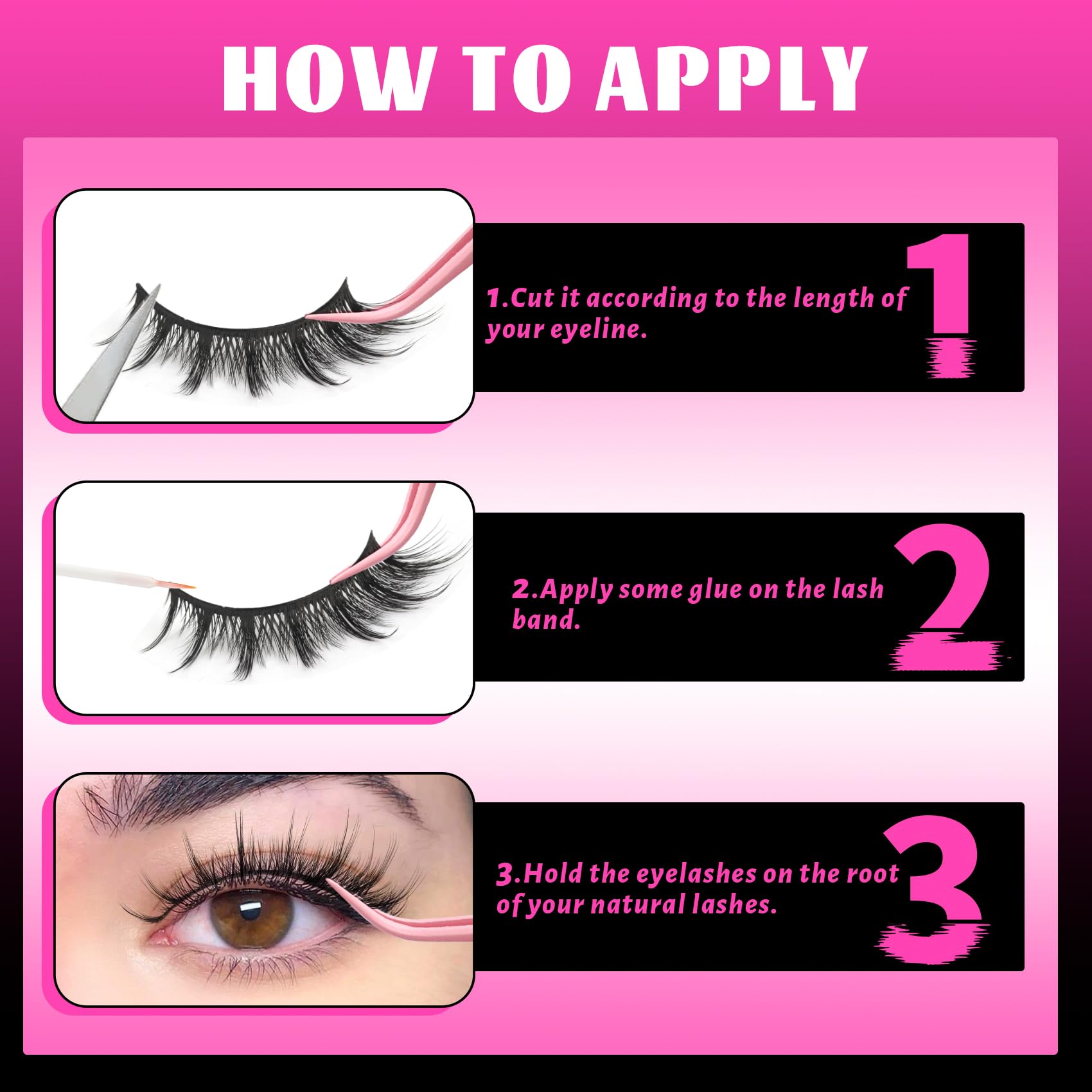 Veleasha Lashes Cruelty-free fibers offer comfortable wear.