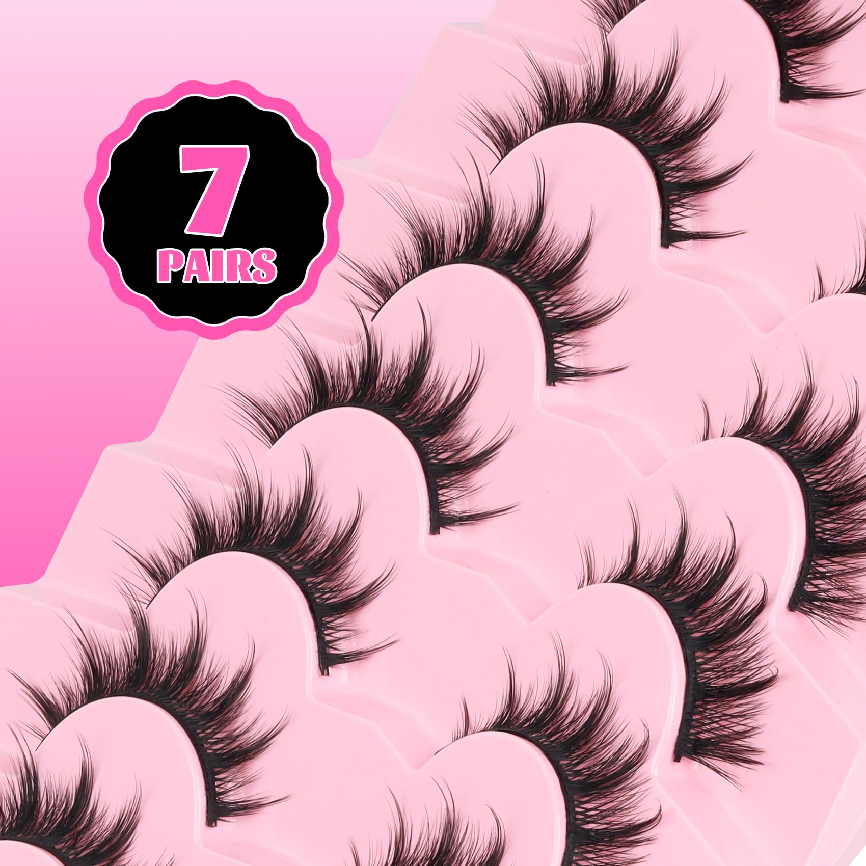 Veleasha Lashes 7 Pair Pack ideal for daily use.