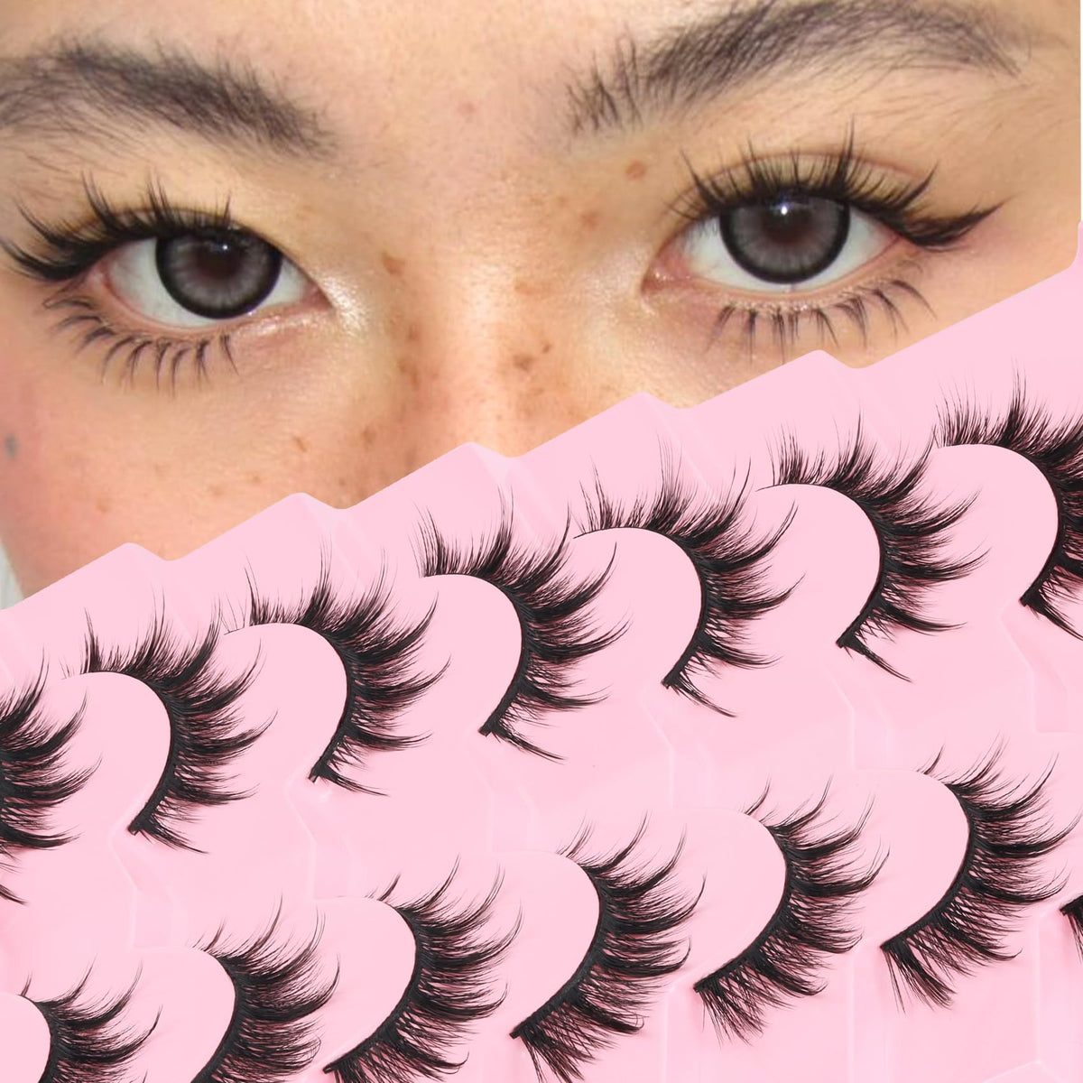 Veleasha Lashes Manga Cat Eye with 7mm inner and 15mm outer length for a natural lift.
