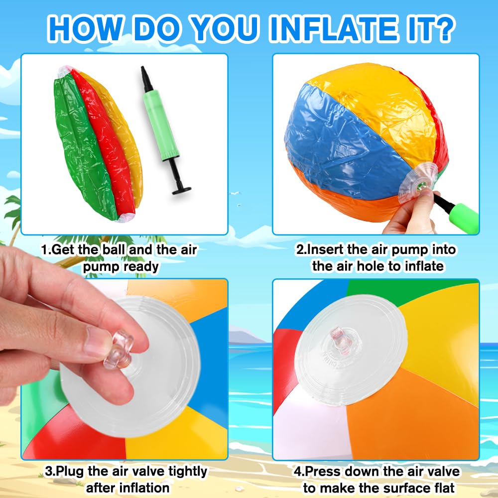 Vellibring bright beach ball set used as summer decor and games