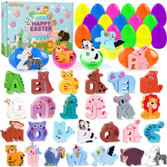 Vellibring 26-pack Easter eggs reveal animal alphabet puzzles for early learning.