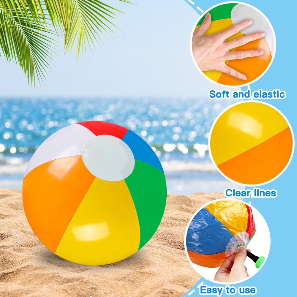 Vellibring inflatable beach balls easy inflation and storage for quick setups