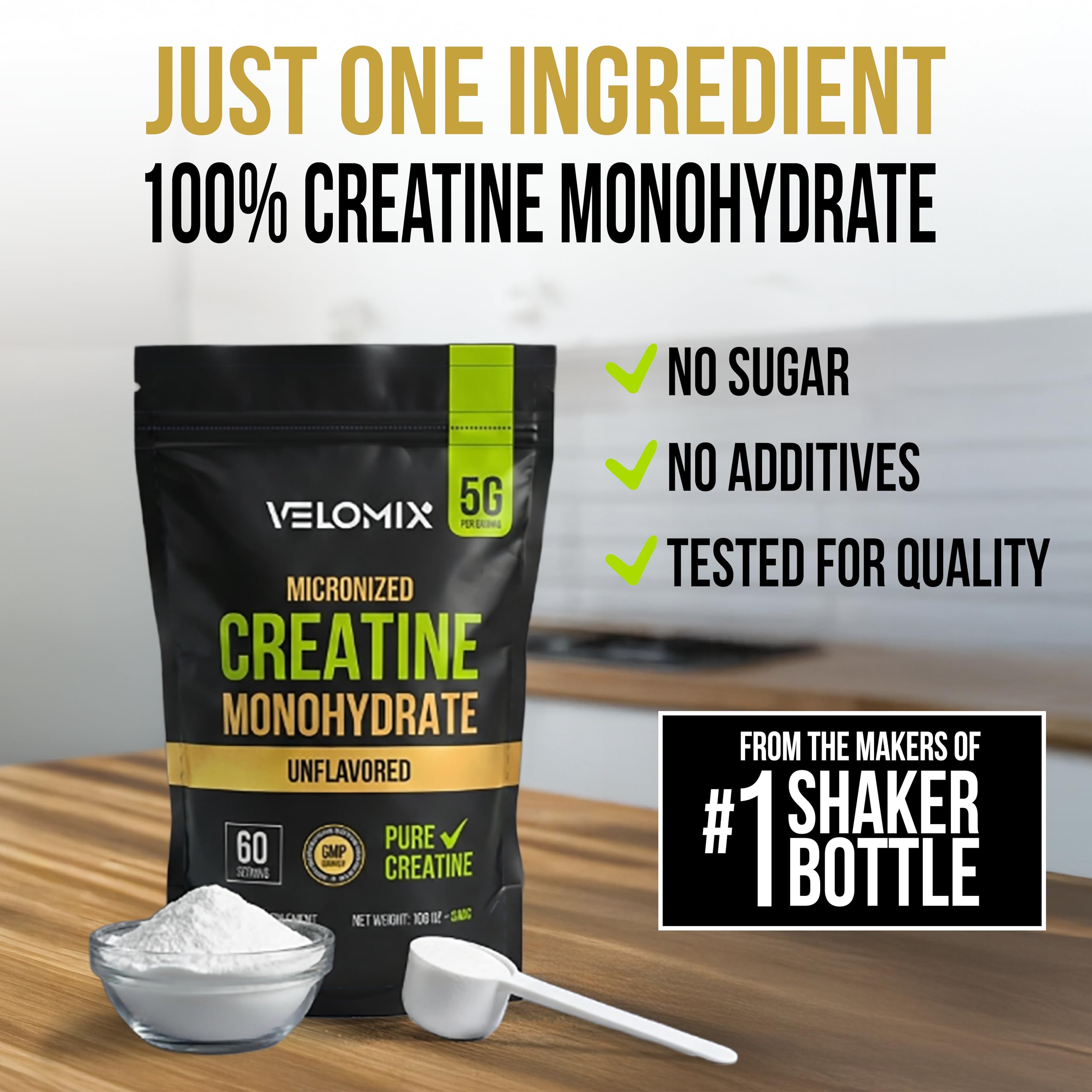 Creatine powder mixing in water with no grit for smooth texture