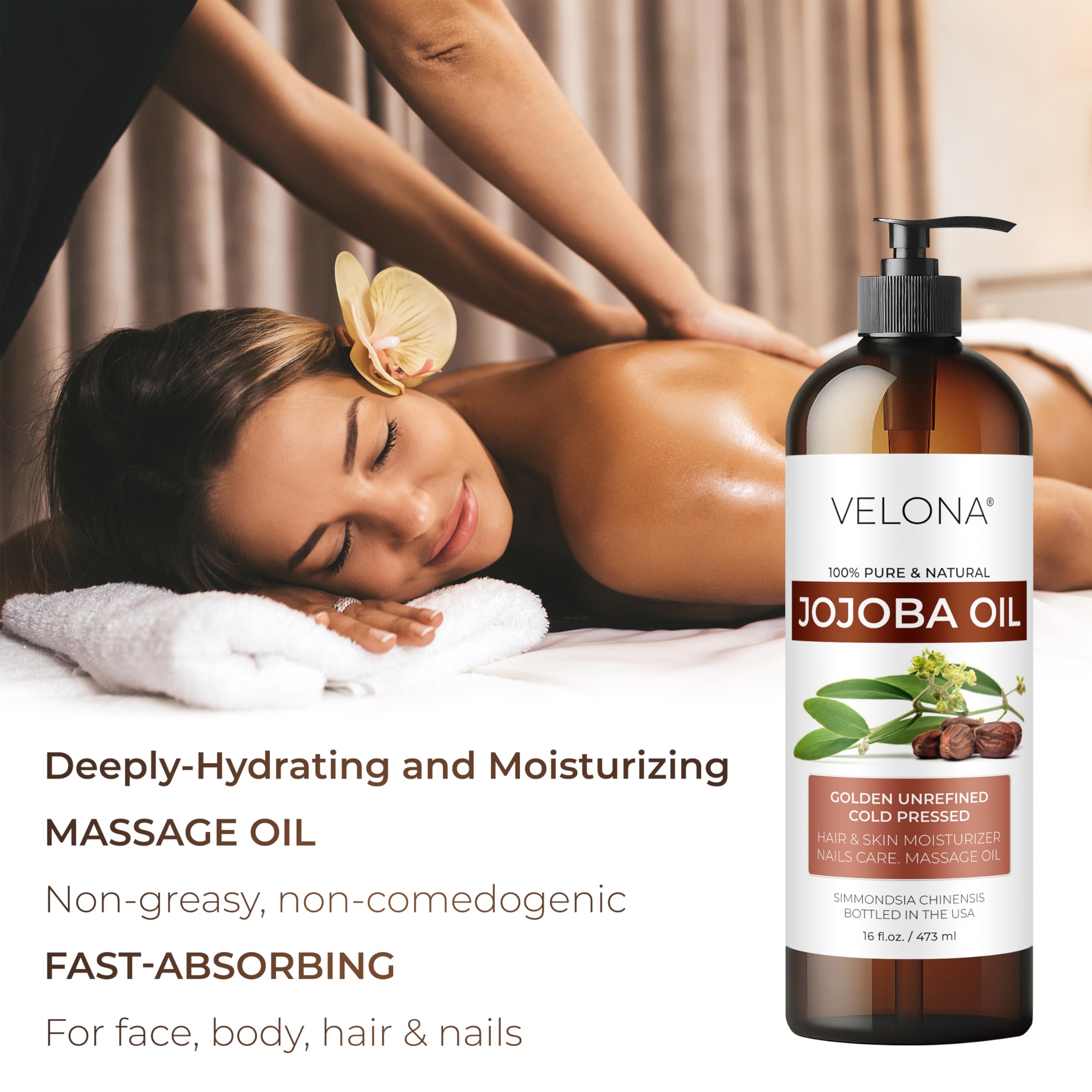 Velona Jojoba Oil used for gentle makeup removal and facial hydration