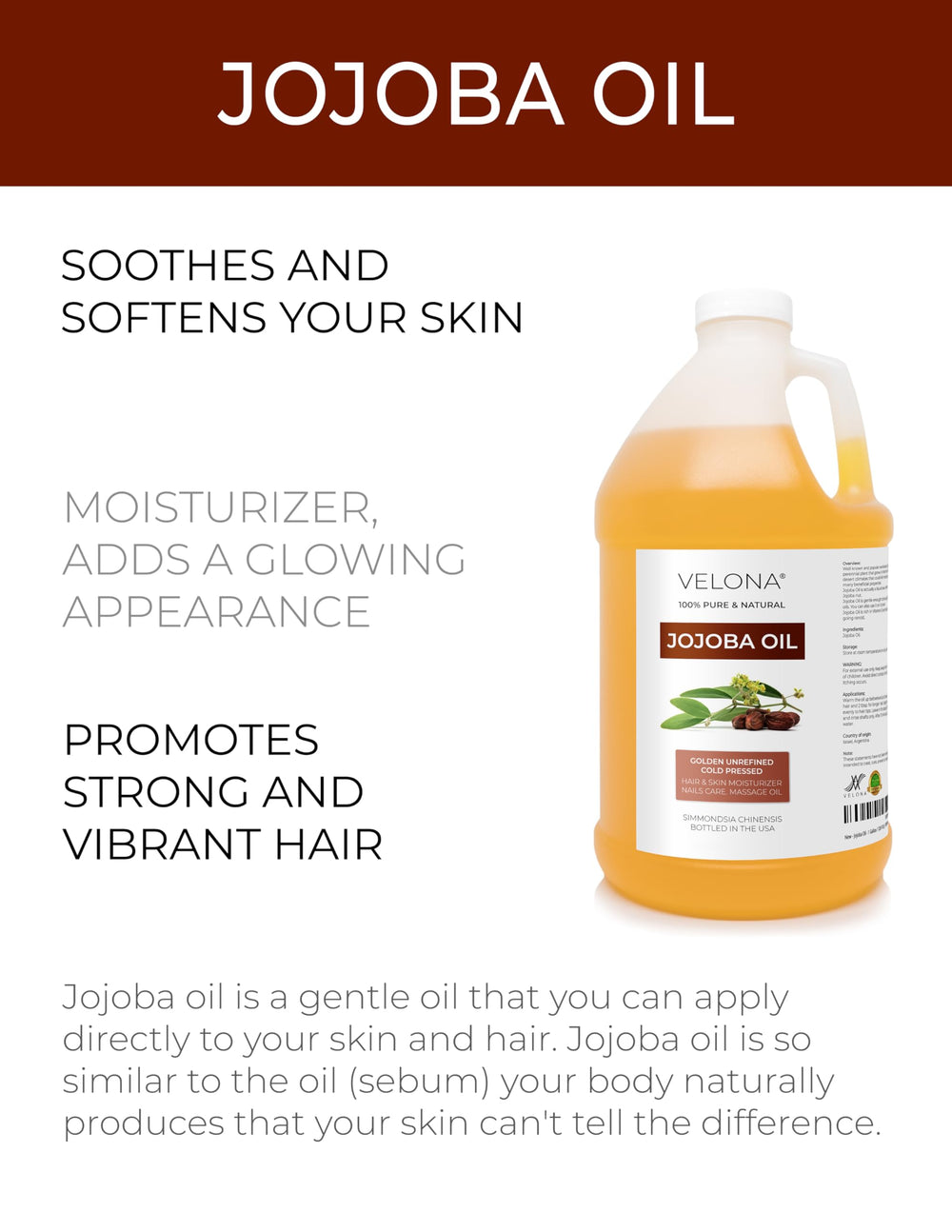 Velona Jojoba Oil golden texture ready for facial care and nourishment