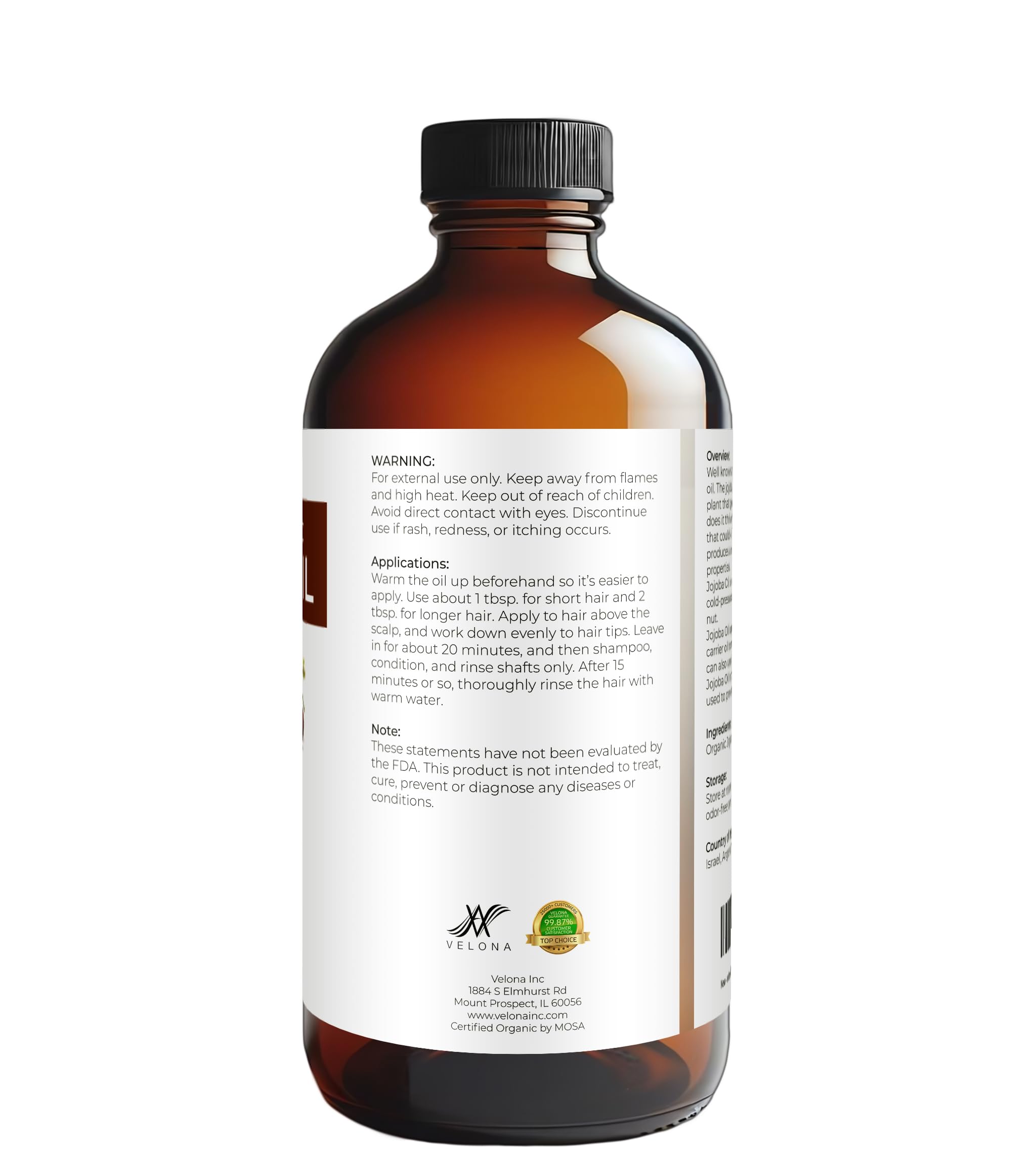 Velona Jojoba Oil hair-softening formula adds shine and reduces frizz