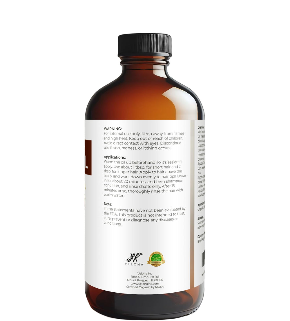 Velona Jojoba Oil hair-softening formula adds shine and reduces frizz