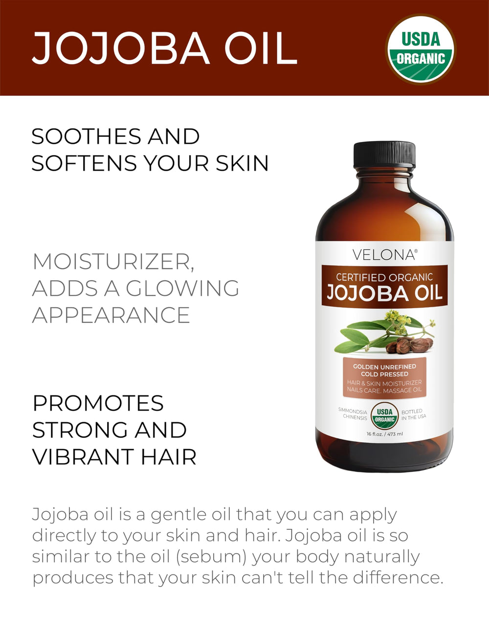 Velona Jojoba Oil pour demonstrates easy application on face and body