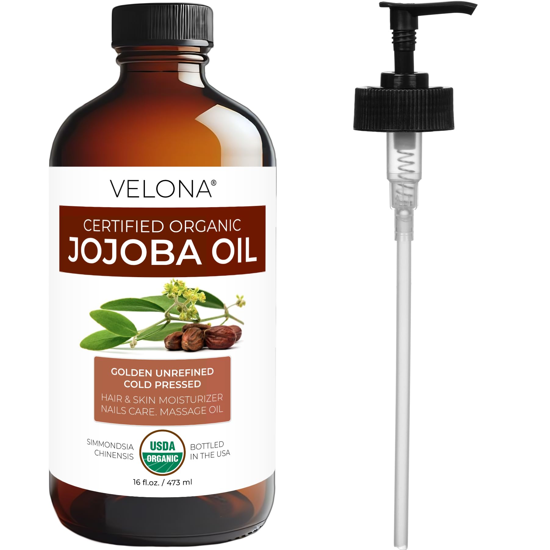Velona Jojoba Oil 16 oz bottle supports daily skincare routine