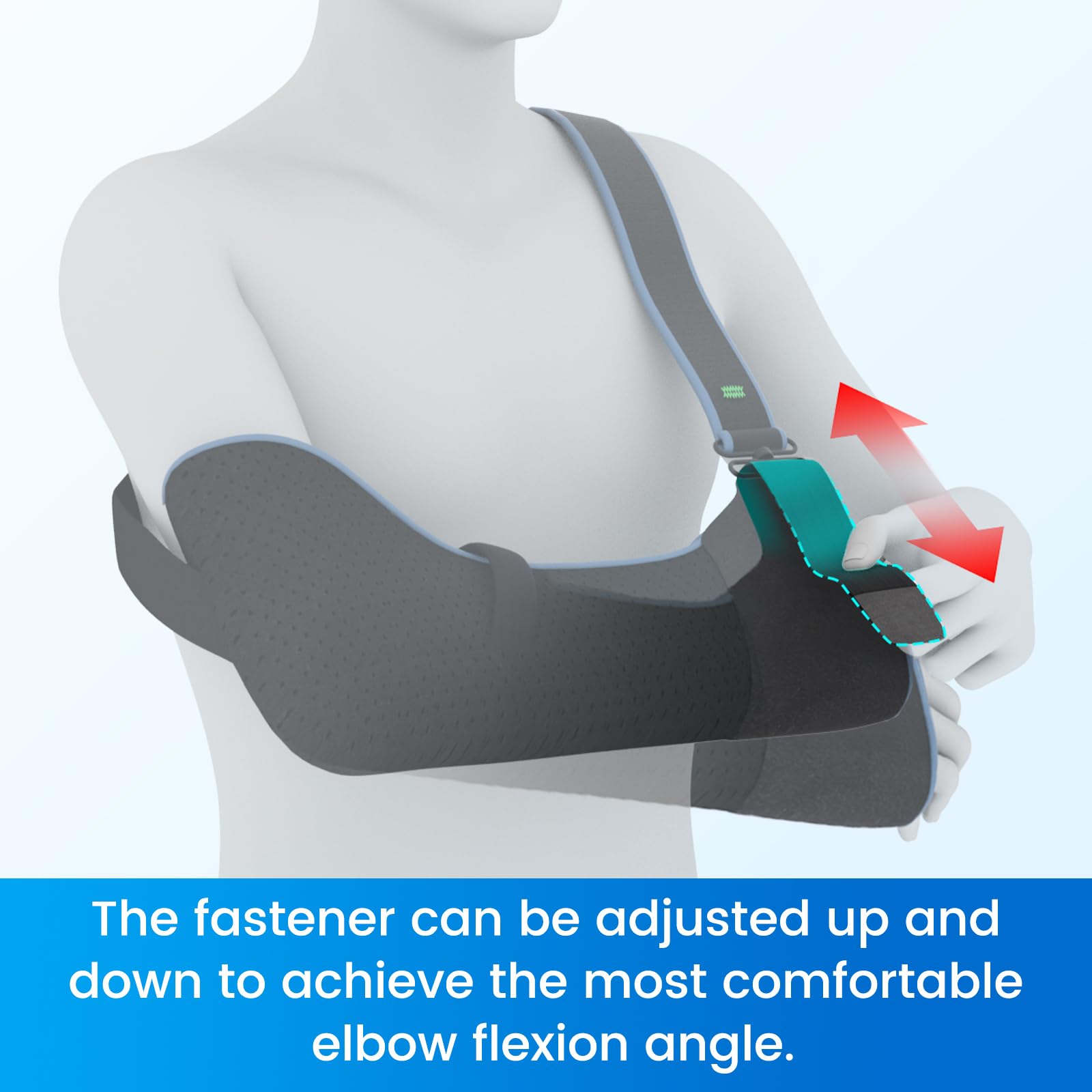 Right arm default setup showing typical wearing position