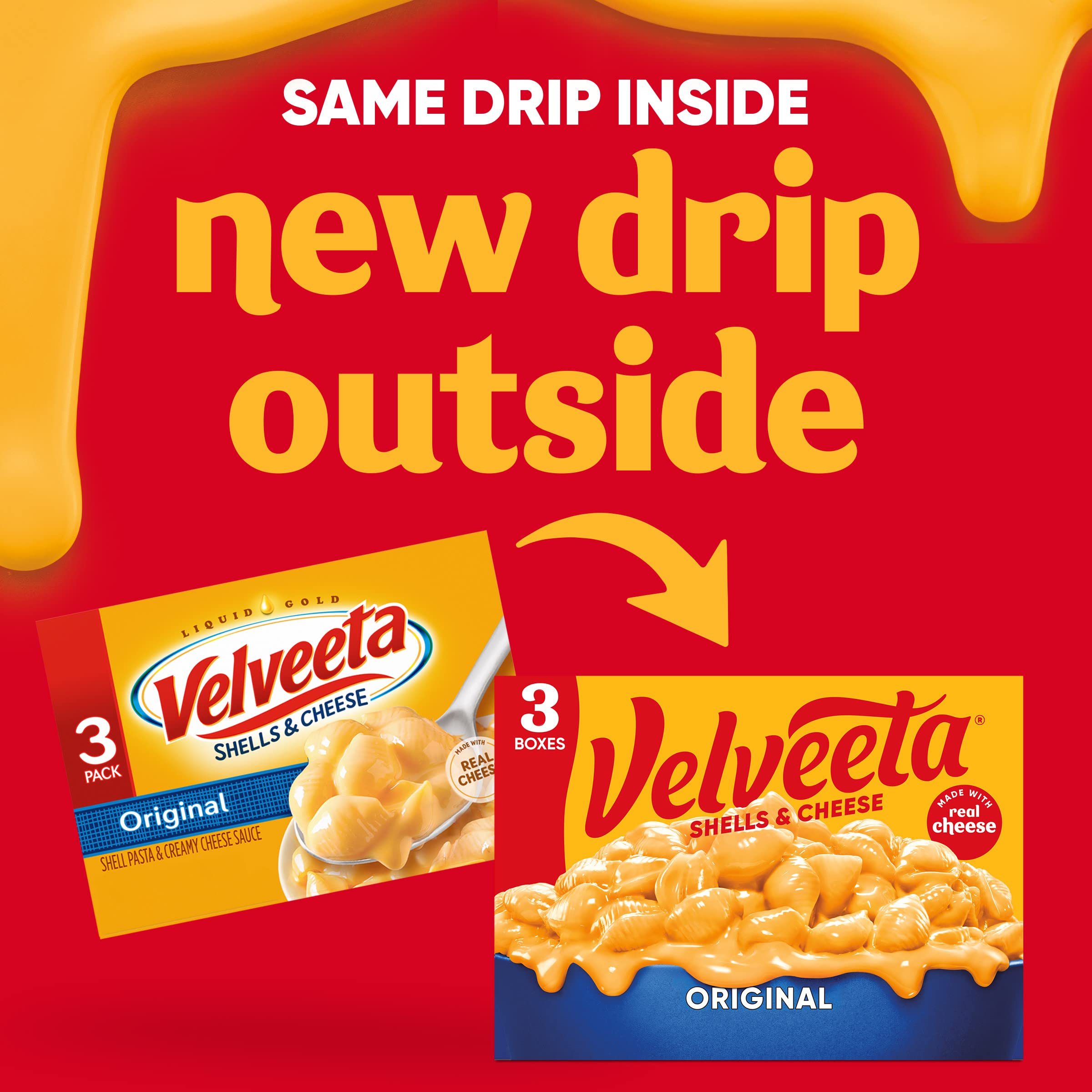 Uncooked Velveeta Shells & Cheese pasta ready to boil for dinner.