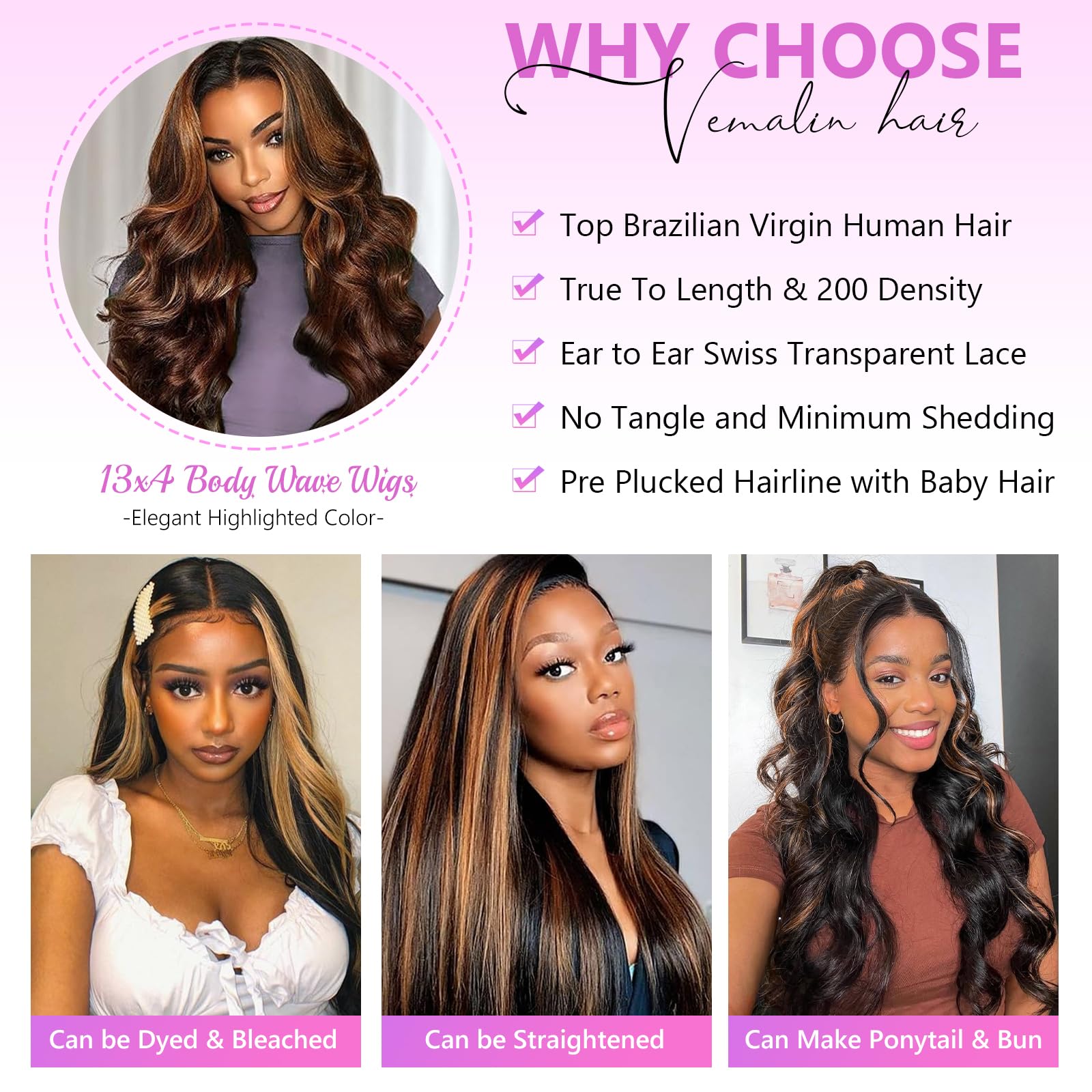 Vemalin travel-ready wig ideal for events and daily glam