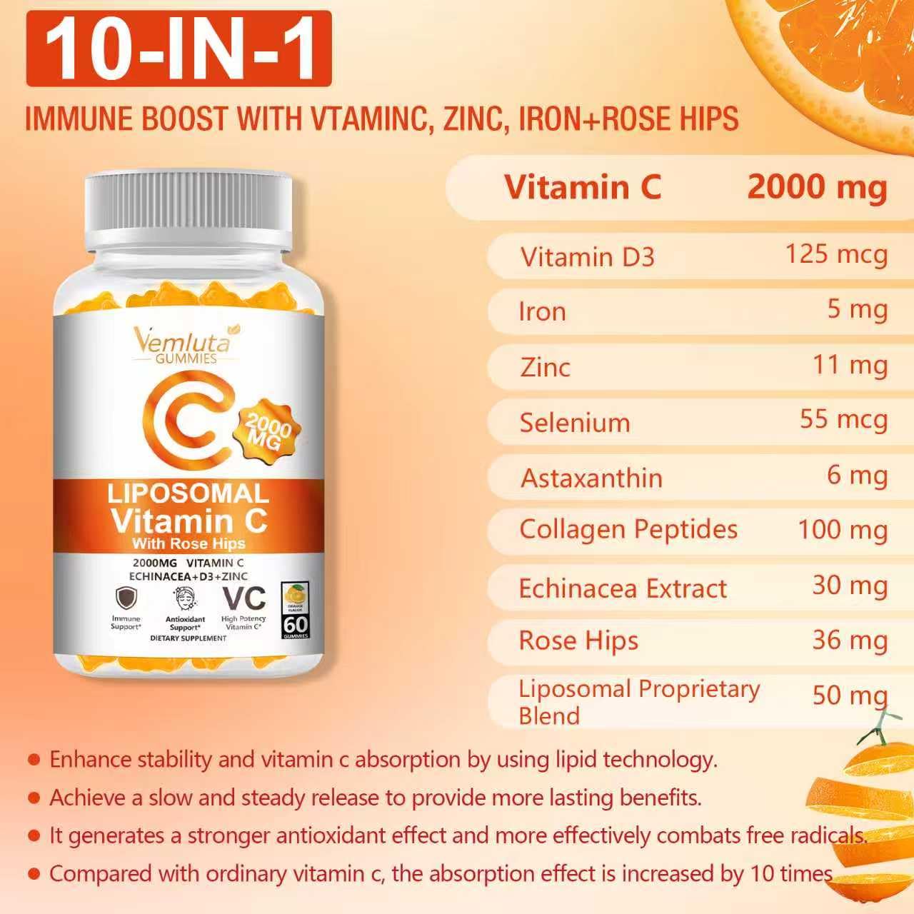 Vemluta rose hips with D3 for immune vitality.