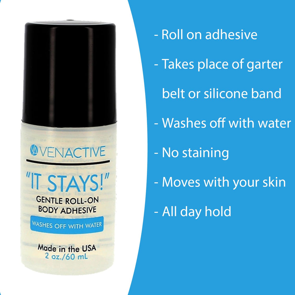 VenActive It Stays applied around the leg to secure stockings all day