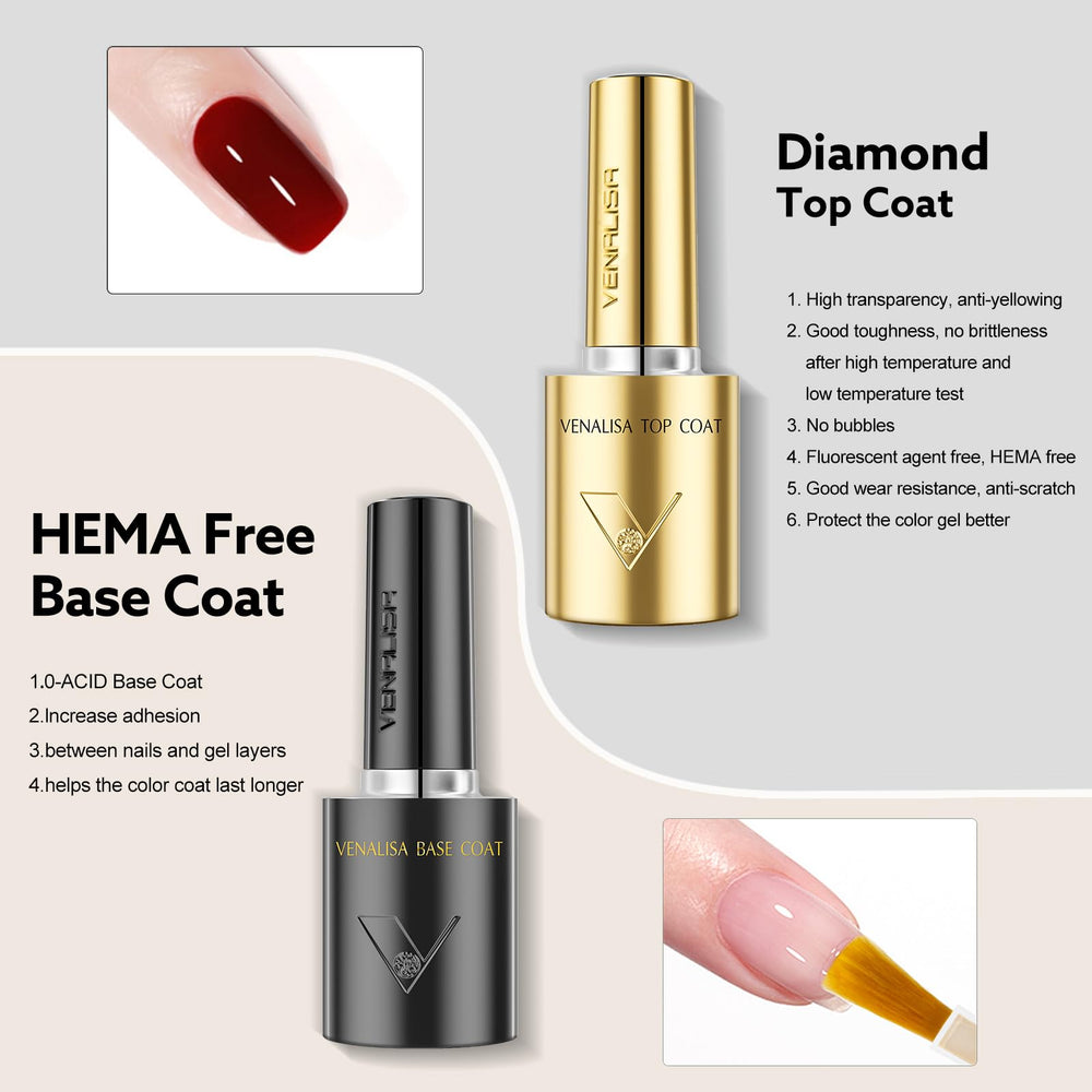 VENALISA top coat swatch reveals high-gloss finish.