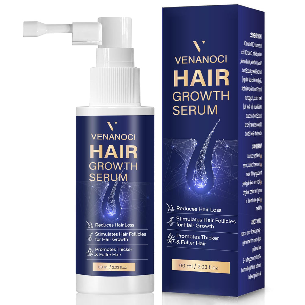 Venanoci Hair Growth Spray bottle pour for easy scalp application