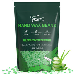 VENNCO hard wax beads for face application enable precise at home waxing with soothing aloe