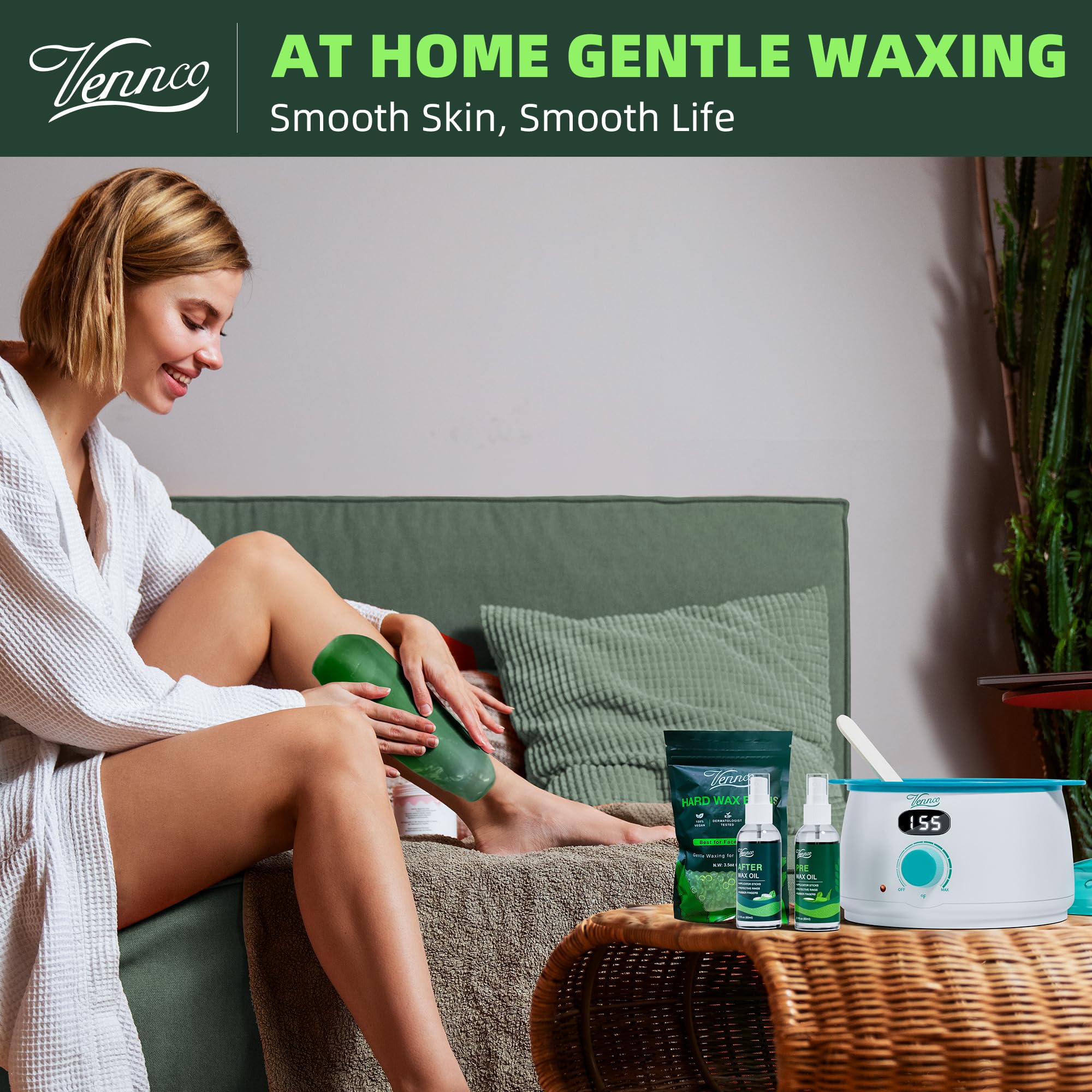 VENNCO wax beads show minimal residue for easy removal after waxing
