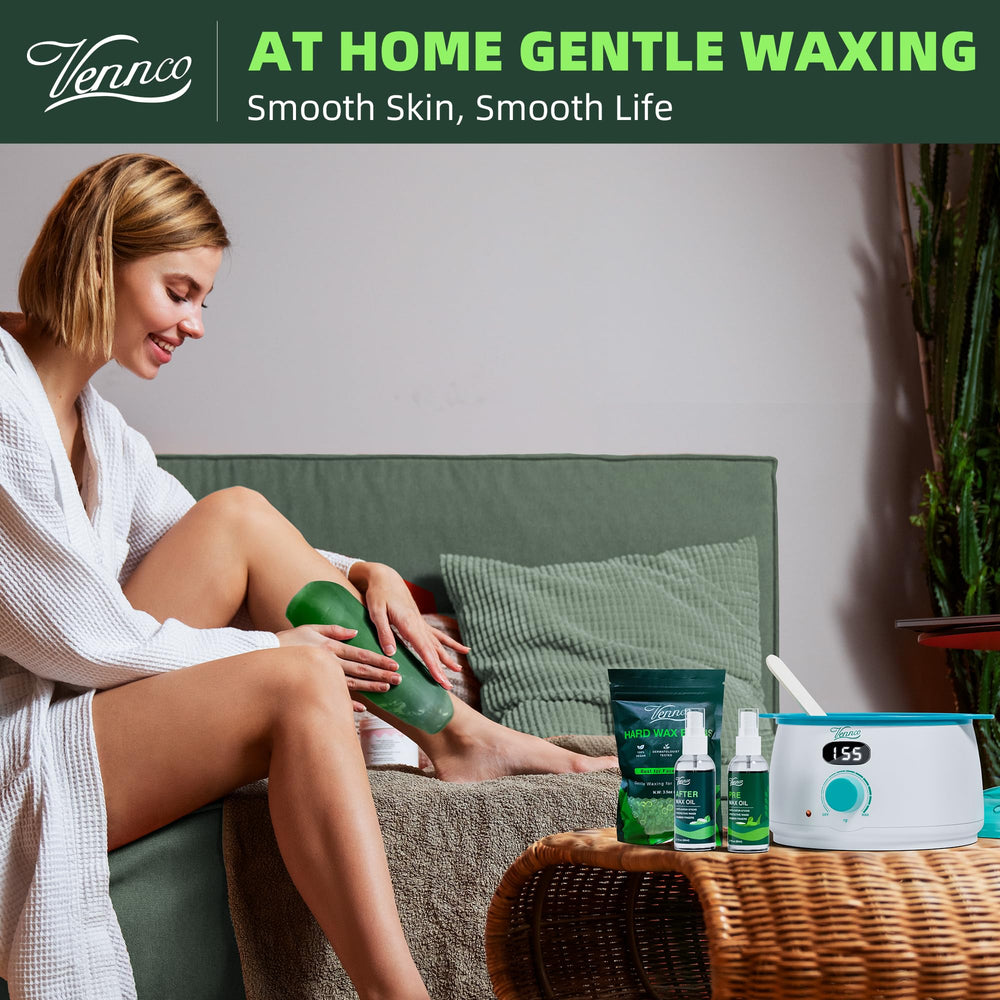 VENNCO wax beads show minimal residue for easy removal after waxing