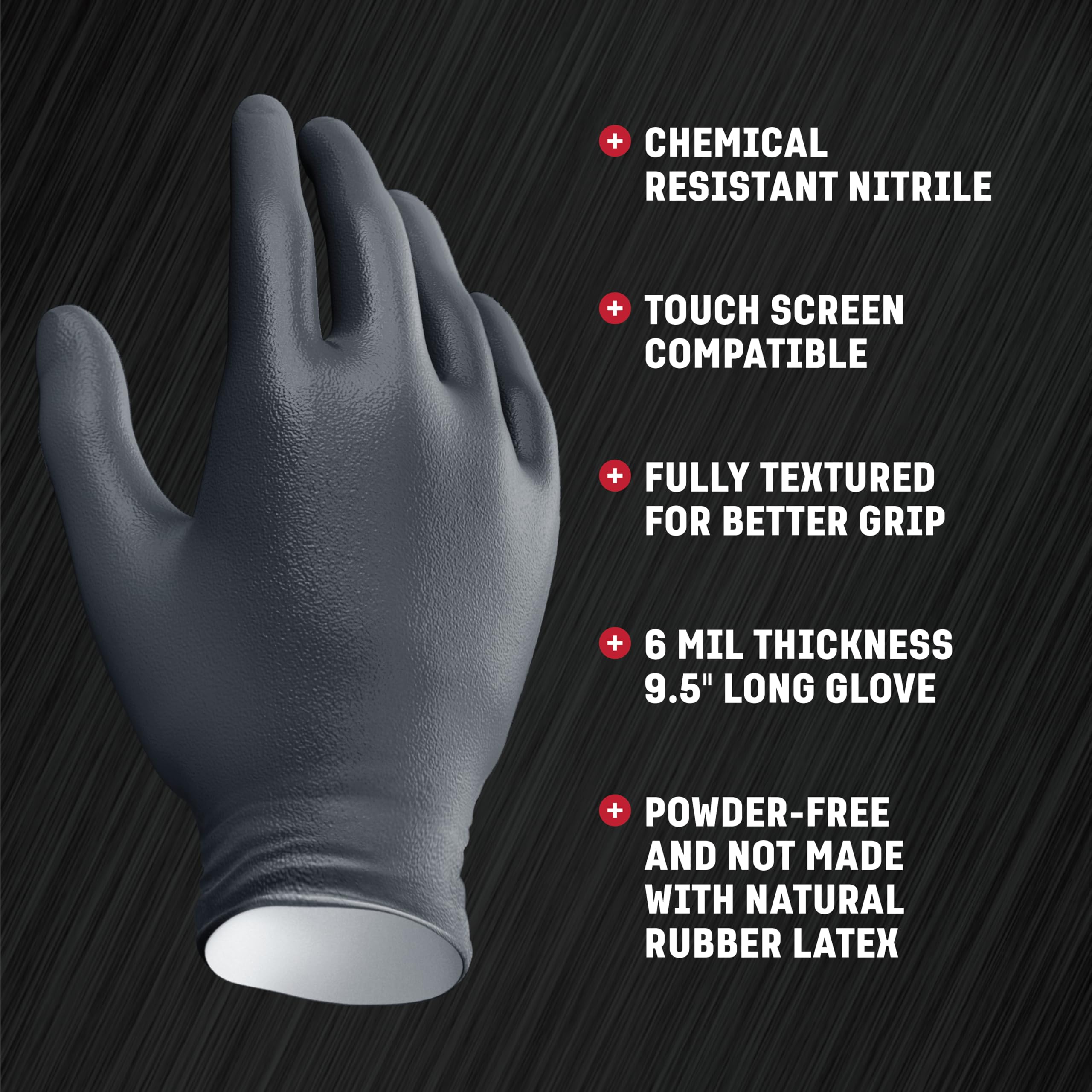 Venom Steel 6 mil thick nitrile gloves for heavy-duty work.