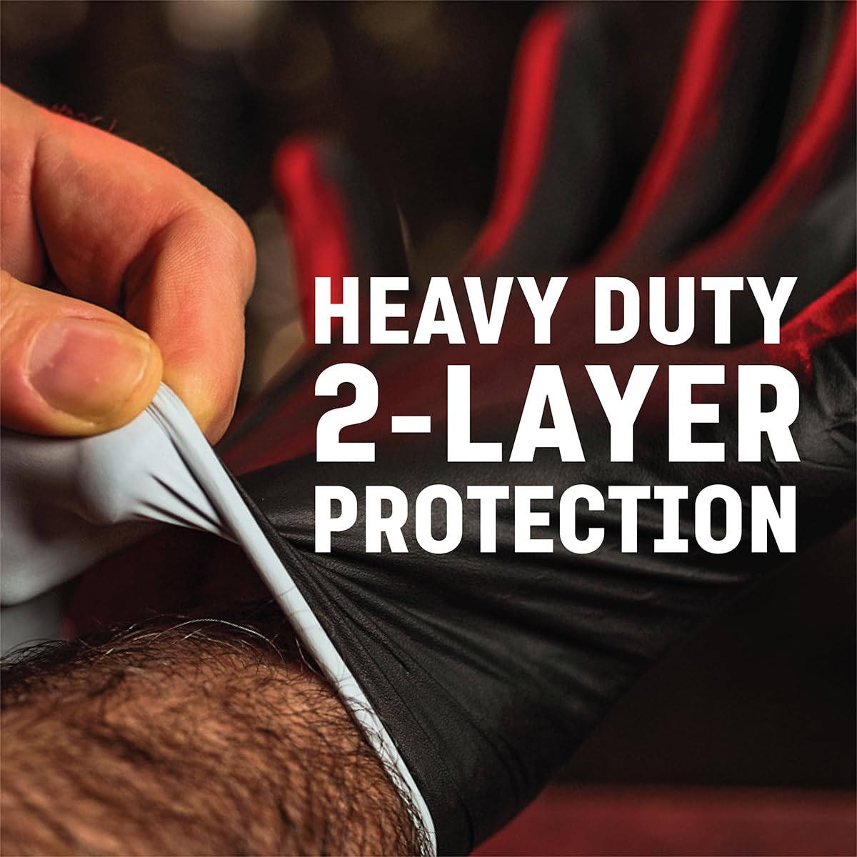 Venom Steel nitrile gloves 6mil thickness for durable protection against oils and grime.