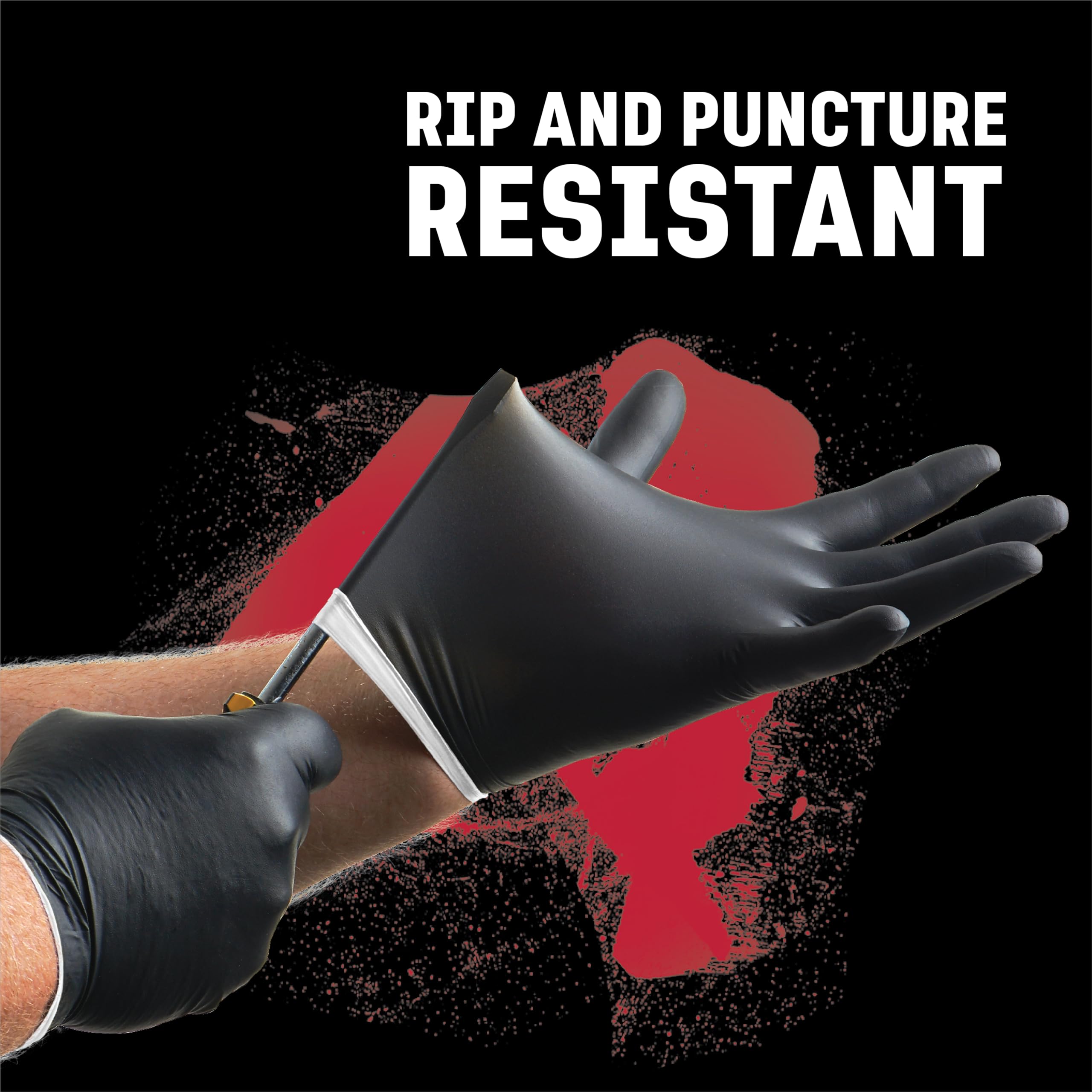 Venom Steel black disposable gloves with double-layer protection for tough tasks.