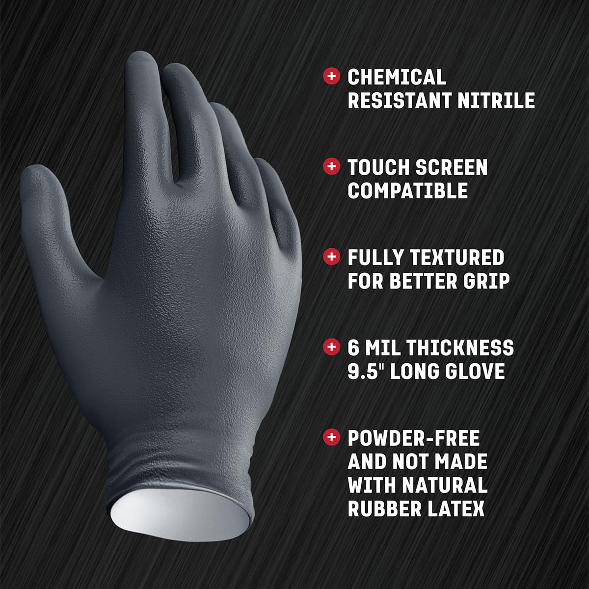 Venom Steel nitrile gloves are latex-free for allergy-conscious users in demanding tasks.