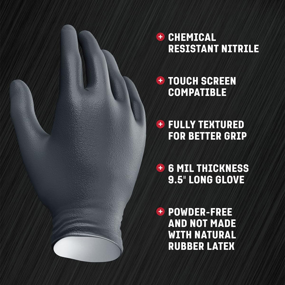 Venom Steel nitrile gloves are latex-free for allergy-conscious users in demanding tasks.
