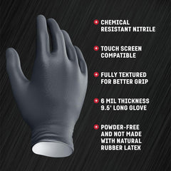 Venom Steel nitrile gloves are latex-free for allergy-conscious users in demanding tasks.