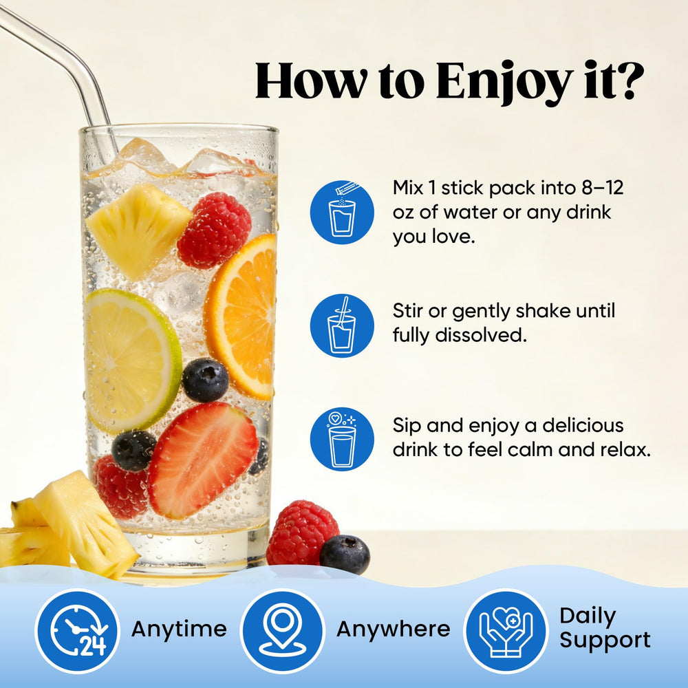 Label close-up on Venture Pal Calm Drink Bottle, a convenient wellness choice.