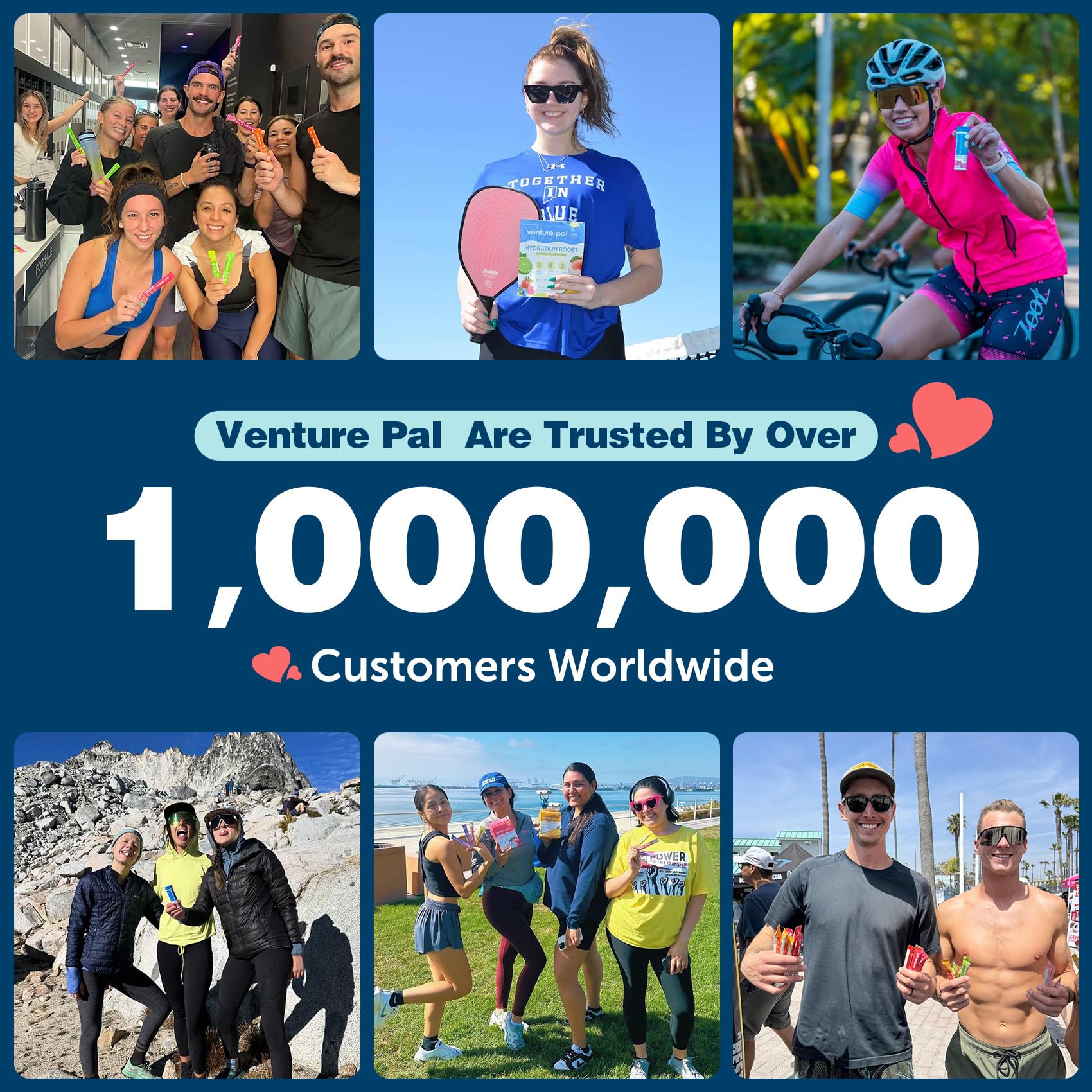 Venture Pal electrolyte label emphasizes vegan and gluten-free options.